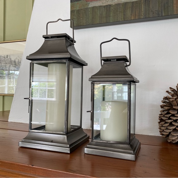 Restoration Hardware Indoor/Outdoor Candle Lanterns - 13" Tall - Picture 1 of 7